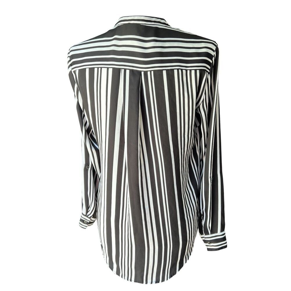 Jones New York‎ Blouse Button Down Top Shirt Womens Collar Office Strip Sz Small - Picture 3 of 9